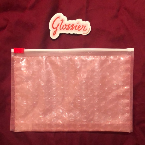 Glossier Accessories Glossier Make Up Pouch Pink Bubble Wrap With
